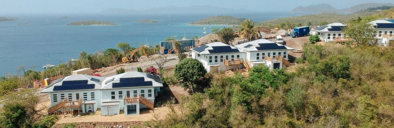 Aerial view of the National Park Service Housing Project by J Benton Construction on St John USVI
